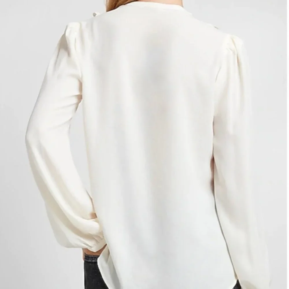 Express Pleated Ruffle button down Shirt-size S - Picture 2 of 4